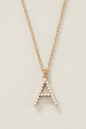 Pearly Charm Initial Necklace