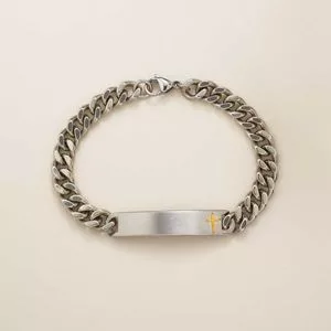 Men’s Stainless Steel Golden Faith Chain Bracelet