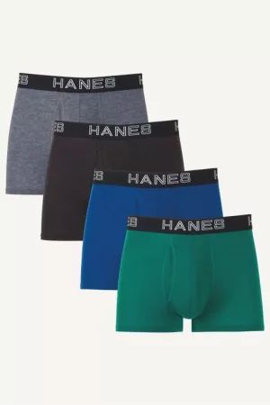 Hanes Ultimate® Comfort Flex Fit Total Support Pouch Men's Trunk Underwear, Assorted, 4-Pack (UFSTA4)