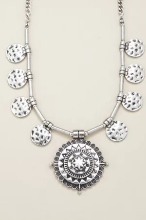 Ancient Allure Metal Medallion Necklace