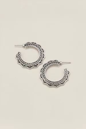 Ancient Allure Metal Hoop Earrings