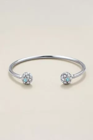 Forever Daisy Stainless Steel Aqua CZ Bracelet