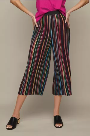 Striped Wide-Leg Crop Pant