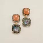 Abalone Gemscape Statement Earrings