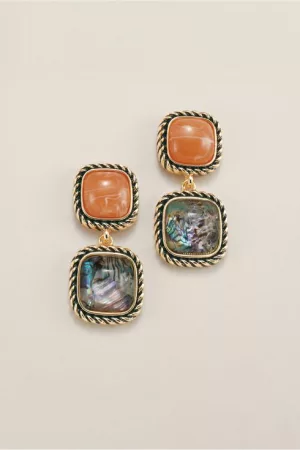 Abalone Gemscape Statement Earrings
