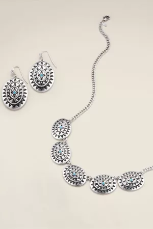 Western Sunburst Necklace and Earring Set