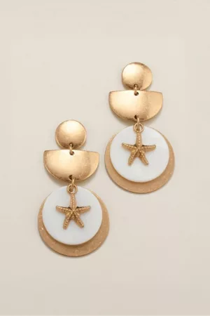 Seaside Starfish Charm Drop Earrings