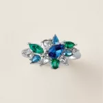 Luxe Blue Flora Ring
