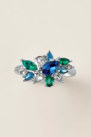 Luxe Blue Flora Ring