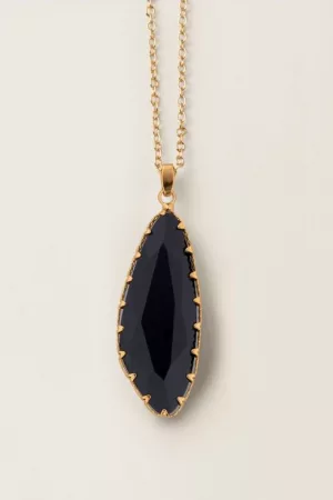 Midnight Leaf Pendant Necklace