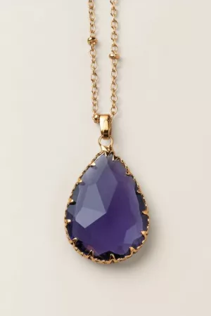 Violet Dewdrop Pendant Necklace