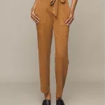 Faux-Suede Belted Pant