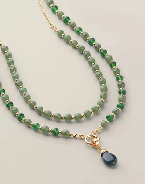Verdant Luxe Beaded Layered Necklace